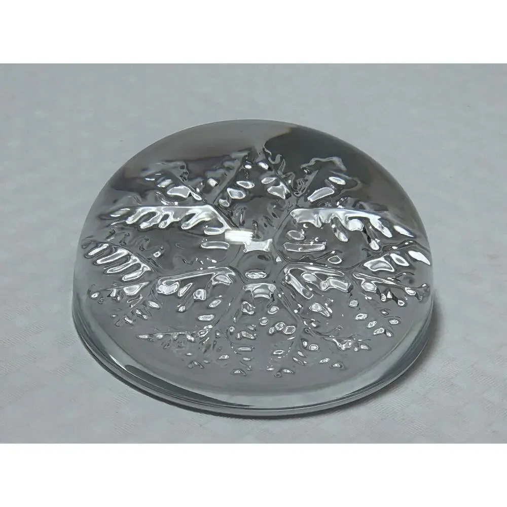 LEAD CRYSTAL Echt Bleikristall 24% PBO Snowflake‎ Bubble Dome Paperweight